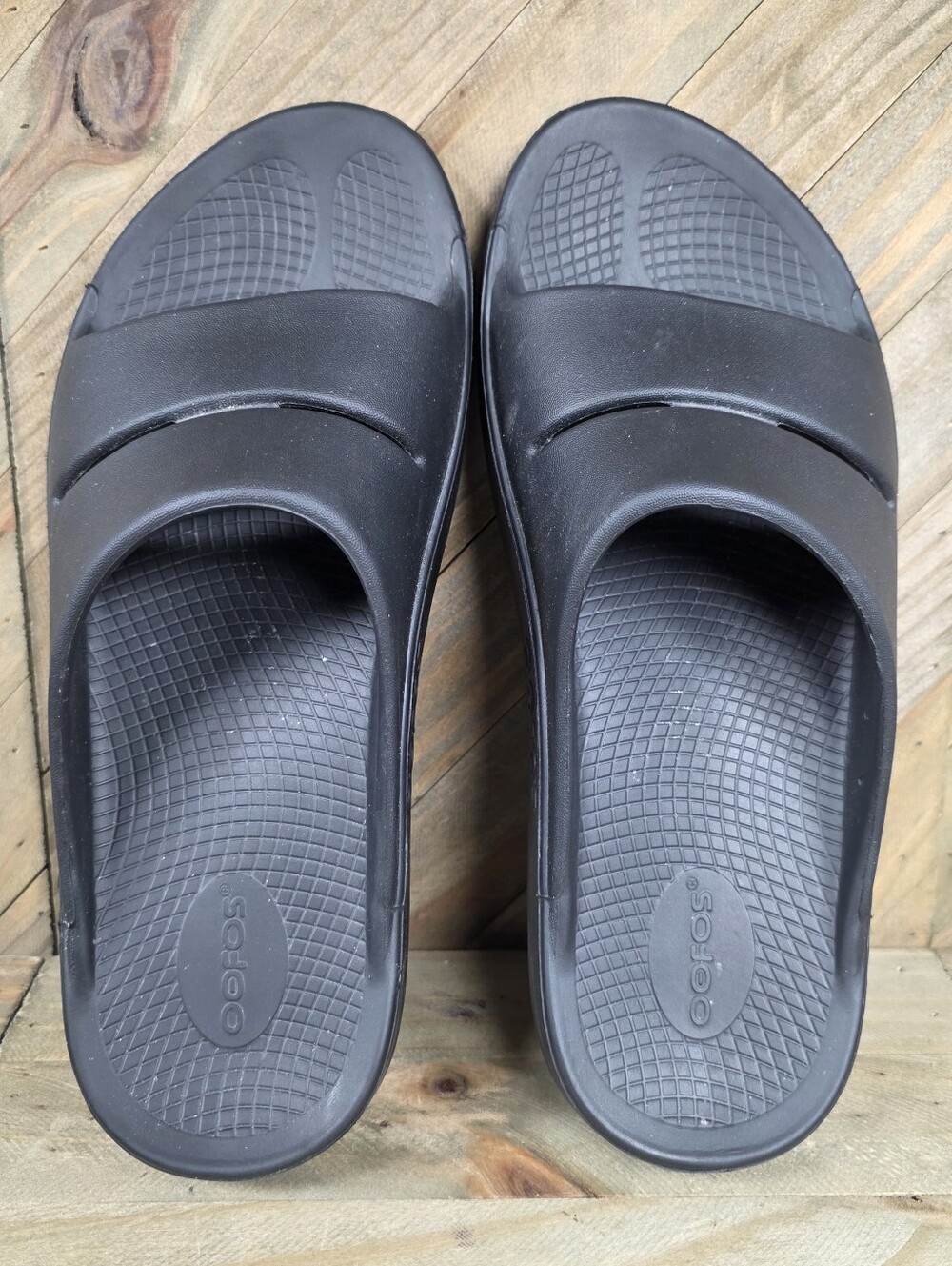 Oofos OOahh Recovery Slides Mens Comfort Sandals Size 11 Black Womens 13 - Picture 7 of 9